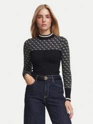 Guess Sweter W5BR24 Z3JD2 Czarny Slim Fit. Czarne swetry nierozpinane damskie Guess, xl, z aplikacjami, z syntetyku, bez kołnierzyka, bez ramiączek. Za 434.99 zł.