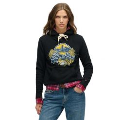 Bluza damska z kapturem Superdry Floral. Czarne bluzy damskie Superdry, bez wzorów, klasyczne, bez ramiączek, z kapturem. Za 342.70 zł.