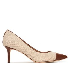 Szpilki LAUREN RALPH LAUREN. Brązowe szpilki damskie Lauren Ralph Lauren, bez wzorów, bez obcasa, na szpilce, bez zapięcia. Za 729.99 zł.
