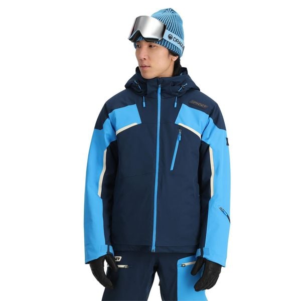 Kurtka narciarska męska Spyder Leader. Niebieskie kurtki sportowe męskie Spyder, na zimę, m, bez wzorów, bez kaptura, narciarskie. Za 2,599.00 zł.