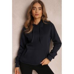 Granatowa Bluza z Kapturem Corbetes. Niebieskie bluzy damskie Renee, l, bez wzorów, z dresówki, casualowe, bez ramiączek, z kapturem. Za 44.99 zł.