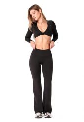 Legginsy Carpatree Plain Flare. Czarne legginsy damskie Carpatree, bez wzorów, z dzianiny. Za 175.99 zł.