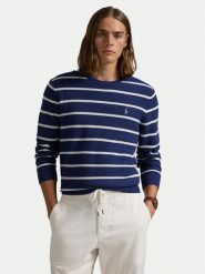 Polo Ralph Lauren Sweter 710955764001 Niebieski Regular Fit. Niebieskie swetry męskie Polo Ralph Lauren, m, bez wzorów, z bawełny, bez kołnierzyka, bez ramiączek. Za 559.99 zł.