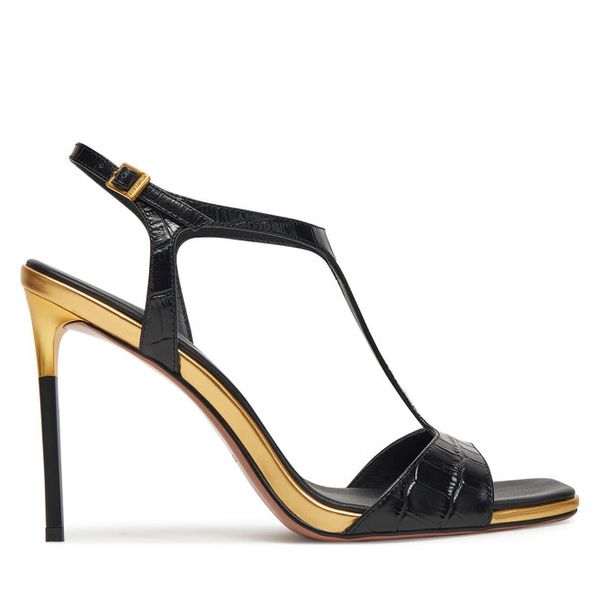 Sandały Eva Minge. Czarne sandały damskie Eva Minge, bez wzorów, bez obcasa, na szpilce, bez zapięcia. Za 429.99 zł.