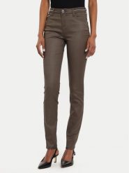 Morgan Spodnie materiałowe 212-PALONA Brązowy Slim Fit. Brązowe spodnie materiałowe damskie Morgan, bez wzorów, z materiału. Za 209.99 zł.