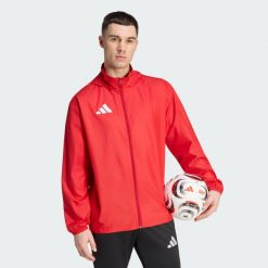 Kurtka Entrada26 Multi. Białe kurtki sportowe męskie Adidas, l, bez wzorów, z materiału, z kapturem, na fitness i siłownię. Za 121.99 zł.