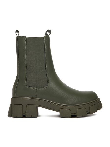 DeeZee Sztyblety 12837-22 Khaki. Brązowe botki damskie DeeZee, bez wzorów, z materiału, bez obcasa, na płaskiej podeszwie, bez zapięcia. Za 169.99 zł.