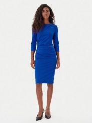 Rinascimento Sukienka koktajlowa CFC0126154003 Niebieski Slim Fit. Niebieskie sukienki damskie Rinascimento, s, bez wzorów, z syntetyku, wizytowe, bez kołnierzyka, bez ramiączek. Za 479.99 zł.