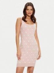 Guess Sukienka dzianinowa W4BK98 Z3JD2 Różowy Bodycon Fit. Czerwone sukienki damskie Guess, m, z aplikacjami, z dzianiny, bez kołnierzyka, bez ramiączek, bodycon. Za 289.99 zł.