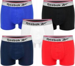 Bokserki majtki męskie bawełna 5 par REEBOK SPORTS TRUNK CATHAL. Niebieskie bokserki męskie Reebok, bez wzorów, z bawełny. Za 142.00 zł.