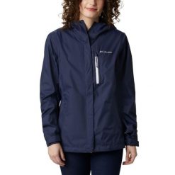 Kurtka przeciwdeszczowa turystyczna damska Columbia Pouring Adventure II Jacket. Niebieskie kurtki sportowe damskie Columbia, s, bez wzorów, z nylonu, bez ramiączek, bez kaptura, trekkingowe. Za 447.45 zł.