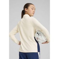 Młodzieżowa bluza treningowa z zamkiem 1/4 Portugalia PUMA. Brązowa bluzy damskie Puma, l, bez wzorów, eleganckie, bez ramiączek, bez kaptura. W wyprzedaży za 237.50 zł.