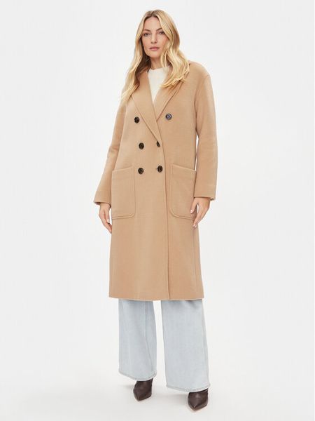MAX&Co. Płaszcz wełniany Elemento 70140523 Beżowy Relaxed Fit. Brązowe płaszcze damskie MAX&Co., na zimę, bez wzorów, z syntetyku, bez kołnierzyka, bez kaptura. Za 1,159.99 zł.