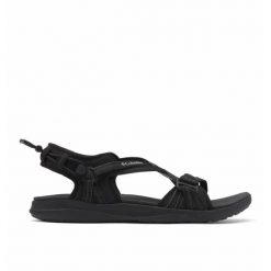 Damskie sandały na wędrówki Columbia SANDAL. Czarne sandały damskie Columbia, bez wzorów, z gumy, bez obcasa, bez zapięcia. Za 239.99 zł.