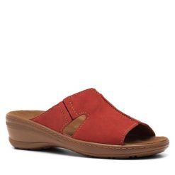 Klapki Go Soft. Czerwone klapki damskie GO SOFT, bez wzorów, bez obcasa, bez zapięcia. Za 199.99 zł.