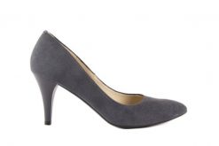 Czółenka Bayla-097 Z6341-205 Szary, Skóra naturalna - 36. Szare czółenka damskie Bayla, bez wzorów, ze skóry, klasyczne, bez obcasa, bez zapięcia. W wyprzedaży za 89.10 zł.