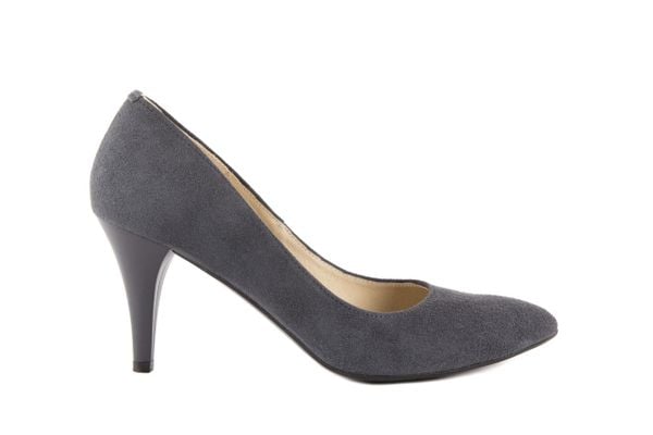 Czółenka Bayla-097 Z6341-205 Szary, Skóra naturalna - 36. Szare czółenka damskie Bayla, bez wzorów, ze skóry, klasyczne, bez obcasa, bez zapięcia. W wyprzedaży za 89.10 zł.