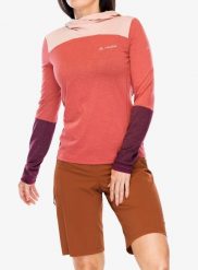 Bluza z kapturem damska Vaude Tremalzo LS Shirt. Czerwone bluzy damskie Vaude, xs, bez wzorów, z materiału, bez ramiączek, z kapturem. Za 240.89 zł.
