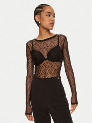 Pinko Bluzka Brunei 103711 A21J Czarny Regular Fit. Czarne bluzki damskie Pinko, xs, bez wzorów, z syntetyku, bez kołnierzyka, bez ramiączek. Za 469.99 zł.