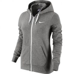 Bluza sportowa damska Nike Sportswear W Hoodie Full Zip Jersey. Szare bluzy damskie Nike, bez wzorów, z jersey, sportowe, bez ramiączek, z kapturem. Za 274.00 zł.