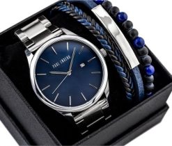 KOMPLET PREZENTOWY MĘSKI PAUL LORENS - Zegarek + Bransoletka (zg358e). Zegarki męskie Paul Lorens, bez wzorów. Za 143.74 zł.