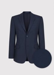 PAKO LORENTE – Granatowa wełniana marynarka garniturowa. Garnitury męskie Pako Lorente, m, bez wzorów, z wełny, bez kołnierzyka, bez ramiączek. Za 1,699.99 zł.