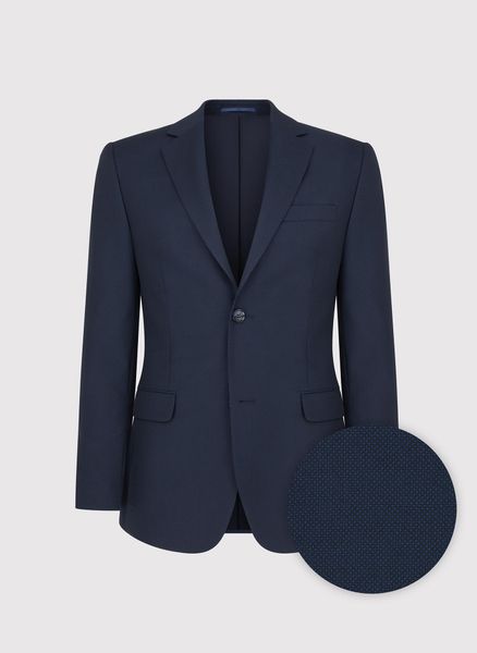 PAKO LORENTE – Granatowa wełniana marynarka garniturowa. Garnitury męskie Pako Lorente, m, bez wzorów, z wełny, bez kołnierzyka, bez ramiączek. Za 1,189.99 zł.