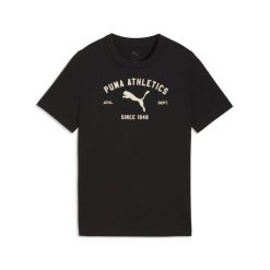 Młodzieżowa koszulka PUMA Class z grafiką PUMA. Czarna bluzki damskie Puma, m, bez wzorów, młodzieżowe, bez kołnierzyka, bez ramiączek. Za 89.00 zł.