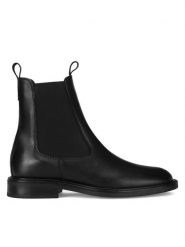 Gino Rossi Sztyblety PETRA-124 Czarny. Czarne botki damskie Gino Rossi, bez wzorów, ze skóry, bez obcasa, na płaskiej podeszwie, bez zapięcia. Za 209.99 zł.