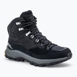 Buty trekkingowe męskie Jack Wolfskin Cyrox Texapore Mid. Czarne trekkingi męskie Jack Wolfskin, z materiału, bez zapięcia. Za 699.99 zł.