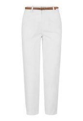 Bawełniane spodnie R-LANA. Białe spodnie materiałowe damskie Volcano, bez wzorów, z bawełny, klasyczne, z standardowym stanem. Za 149.99 zł.