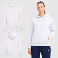 BLUZA DAMSKA 4F SPORTOWA Z KAPTUREM NIEROZPINANA XS SZARA KOLOR SZARY. Szare bluzy damskie 4F, l, bez wzorów, z bawełny, klasyczne, bez ramiączek, z kapturem. Za 109.00 zł.
