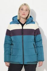 Damskie Kurtka funkcyjna wodoodporna dwukierunkowy zamek błyskawiczny kaptur. Niebieskie kurtki sportowe damskie Ulla Popken, plus size, bez wzorów, z materiału, bez ramiączek, z kapturem, narciarskie. Za 699.99 zł.
