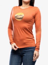 Bluza termoaktywna damska Sensor Merino Active Triglav Tee LS. Czerwone bluzy damskie Sensor, l, bez wzorów, z materiału, bez ramiączek, bez kaptura. Za 317.89 zł.