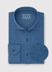 PAKO LORENTE - Niebieska dzianinowa koszula męska. Niebieskie koszule męskie Pako Lorente, m, bez wzorów, z bawełny, bez kołnierzyka, bez ramiączek. Za 299.99 zł.