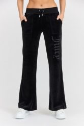 JUICY COUTURE Czarne damskie dresowe spodnie Layla Jewelled Low Rise Pant. Czarne spodnie dresowe damskie Juicy Couture, bez wzorów, z dresówki, eleganckie. W wyprzedaży za 341.99 zł.