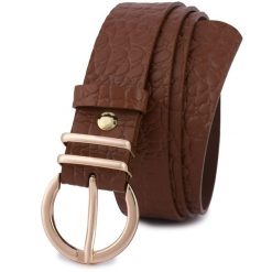 Pasek skórzany BELTIMORE r.110-125 cm E58 brązowy. Brązowe paski damskie bez wzorów. Za 46.19 zł.