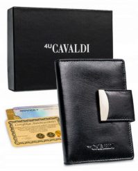 Portfel skórzany 4U Cavaldi RD-04-GCL czarny. Czarne portfele damskie 4U Cavaldi, ze skóry. Za 69.99 zł.