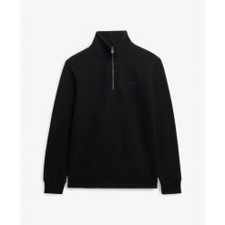 Bluza z zamkiem błyskawicznym Superdry Essential Logo Henley. Czarne bluzy męskie Superdry, m, bez wzorów, z bawełny, bez ramiączek, bez kaptura. Za 326.95 zł.