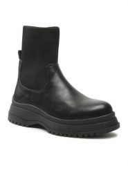 Jenny Fairy Botki WS3180-1 Czarny. Czarne botki damskie Jenny Fairy, bez wzorów, ze skóry, bez obcasa, na płaskiej podeszwie, bez zapięcia. Za 139.99 zł.