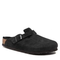 Klapki Birkenstock. Czarne klapki męskie Birkenstock, bez wzorów, bez zapięcia. Za 809.99 zł.