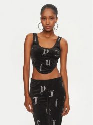Juicy Couture Top Cait JCMCS224252 Czarny Slim Fit. Czarne topy damskie Juicy Couture, xl, bez wzorów, z syntetyku, bez kołnierzyka, bez ramiączek. Za 179.99 zł.
