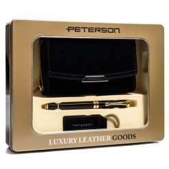 Zestaw prezentowy Peterson PTN ZDE czarny. Czarne portfele damskie Peterson, ze skóry ekologicznej. Za 119.99 zł.