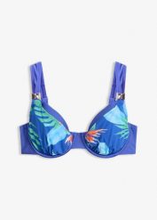 Biustonosz bikini na fiszbinach. Niebieskie stroje kąpielowe damskie bonprix, bez wzorów. Za 64.99 zł.