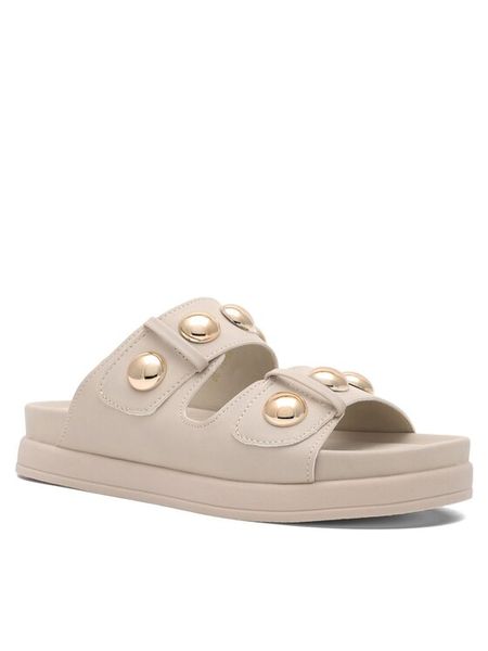 DeeZee Klapki WS6099-01 Beżowy. Brązowe klapki damskie DeeZee, bez wzorów, z syntetyku, bez obcasa, bez zapięcia. Za 119.99 zł.