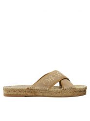 Off-White Klapki OWIB012S23FAB0016103 Beżowy. Brązowe klapki damskie OFF-WHITE, bez wzorów, z materiału, bez obcasa, bez zapięcia. Za 619.99 zł.