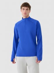 4F Bluza trekkingowa szybkoschnąca męska - niebieska XL. Niebieskie bluzy męskie 4F, l, bez wzorów, z elastanu, klasyczne, bez ramiączek, bez kaptura. W wyprzedaży za 139.99 zł.