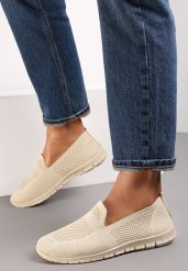 Beżowe Tenisówki Pasquier. Brązowe trampki i tenisówki damskie Renee, bez wzorów, z tkaniny, przed kostkę, bez zapięcia. Za 39.99 zł.