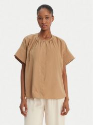 Weekend Max Mara Koszula Educata 2615111172 Beżowy Regular Fit. Brązowe koszule damskie Weekend Max Mara, bez wzorów, z bawełny, bez kołnierzyka, bez ramiączek. Za 889.99 zł.