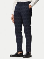 HUGO Chinosy Hesten263X-H 50565367 Granatowy Slim Fit. Niebieskie eleganckie spodnie męskie Hugo, bez wzorów, z syntetyku. Za 549.99 zł.